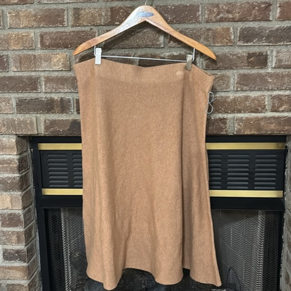 Liz Claiborne Skirt "Caramel Heather" Knit Stretch Aline Super Soft Size XL NWOT